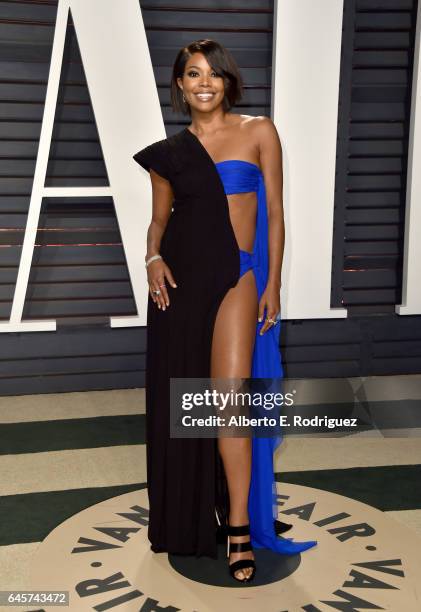 Actress Gabrielle Union attends the 2017 Vanity Fair Oscar Party hosted by Graydon Carter at Wallis Annenberg Center for the Performing Arts on...