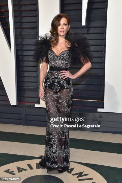 Actor Kate Beckinsale attends the 2017 Vanity Fair Oscar Party hosted by Graydon Carter at Wallis Annenberg Center for the Performing Arts on...