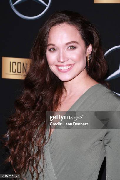 Actress Jaclyn Betham arrives at the Mercedes-Benz x ICON MANN 2017 Academy Awards Viewing Party at Four Seasons Hotel Los Angeles at Beverly Hills...