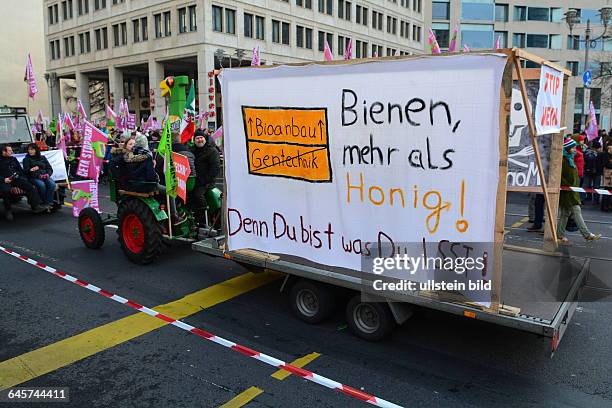 Wir haben es satt - Demonstration gegen die Agraindustrie unter dem Motto -Wochenmarkt statt Weltmarkt-Gesundes Essen und gesunde...