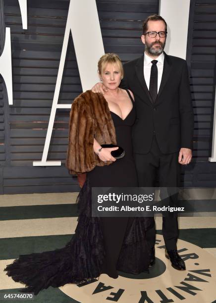 Actress Patricia Arquette artist Eric White attends the 2017 Vanity Fair Oscar Party hosted by Graydon Carter at Wallis Annenberg Center for the...
