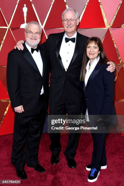 Directors Ron Clements, John Musker, and producer Osnat Shure attend the 89th Annual Academy Awards at Hollywood & Highland Center on February 26,...