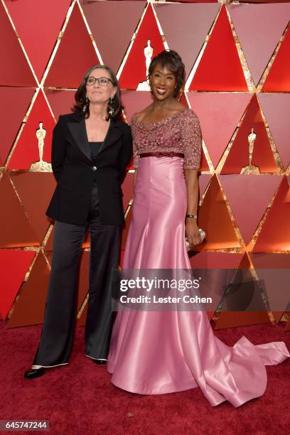 Donna Gigliotti and Margot Lee Shetterly attend the 89th Annual Academy Awards at Hollywood & Highland Center on February 26, 2017 in Hollywood,...