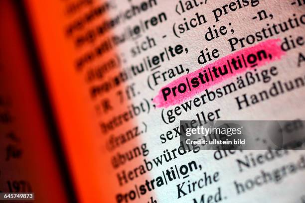 Das Wort Prostitution in einem Wörterbuch