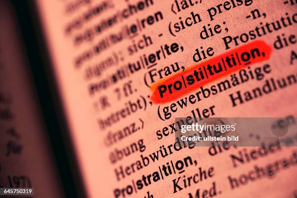 Das Wort Prostitution in einem Wörterbuch