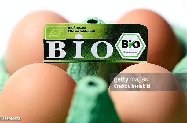 Hühnereier mit Bio-Siegel, Symbolfoto falsch deklarierte Bio-Eier