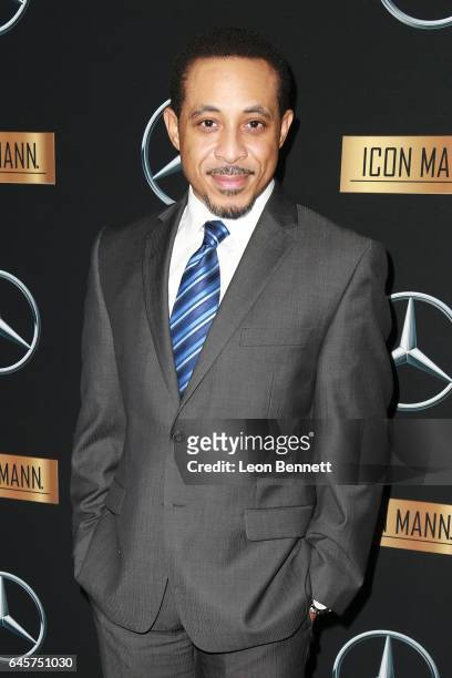 Actor Dale Godboldo arrives at the Mercedes-Benz x ICON MANN 2017 Academy Awards Viewing Party at Four Seasons Hotel Los Angeles at Beverly Hills on...