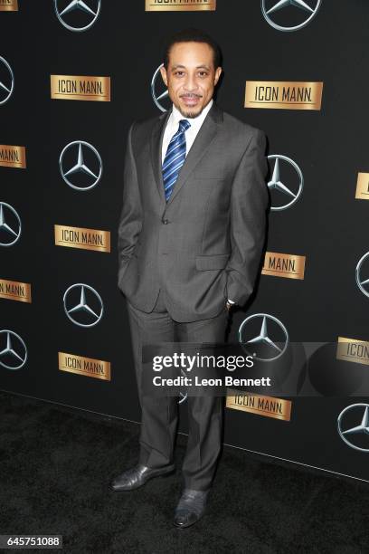 Actor Dale Godboldo arrives at the Mercedes-Benz x ICON MANN 2017 Academy Awards Viewing Party at Four Seasons Hotel Los Angeles at Beverly Hills on...