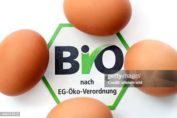 Hühnereier mit Bio-Siegel, Symbolfoto falsch deklarierte Bio-Eier