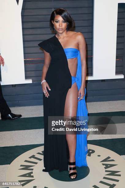 Actress Gabrielle Union attends the 2017 Vanity Fair Oscar Party hosted by Graydon Carter at the Wallis Annenberg Center for the Performing Arts on...