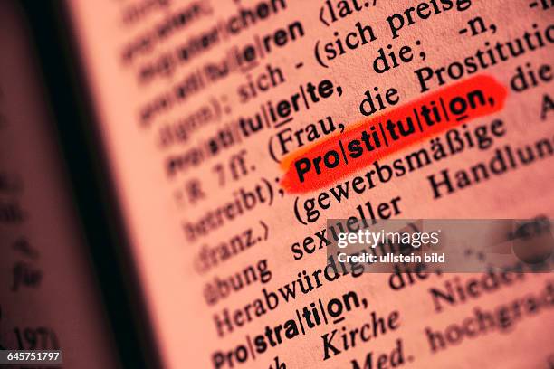 Das Wort Prostitution in einem Wörterbuch