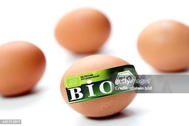 Hühnerei mit Bio-Siegel, Symbolfoto falsch deklarierte Bio-Eier