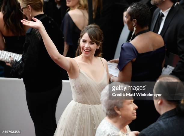 Felicity Jones attends the 89th Annual Academy Awards at Hollywood & Highland Center on February 26, 2017 in Hollywood, California.
