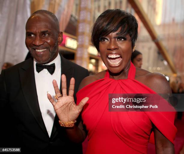 Actors Julius Tennon and Viola Davis attend the 89th Annual Academy Awards at Hollywood & Highland Center on February 26, 2017 in Hollywood,...