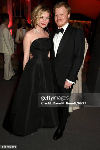 Actors Kirsten Dunst and Jesse Plemons attend the 2017 Vanity Fair Oscar Party hosted by Graydon Carter at Wallis Annenberg Center for the Performing...