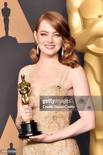 Emma Stone attends the 89th Annual Academy Awards - Press Room at Hollywood & Highland Center on February 26, 2017 in Hollywood, California.