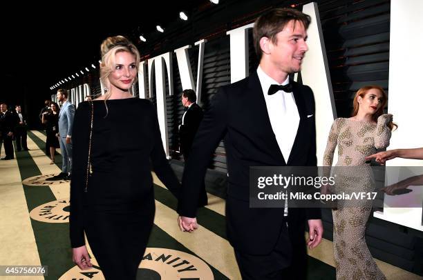 Actors Tamsin Egerton and Josh Hartnett attend the 2017 Vanity Fair Oscar Party hosted by Graydon Carter at Wallis Annenberg Center for the...