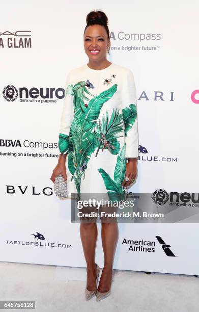 Actor Aisha Tyler attends the 25th Annual Elton John AIDS Foundation's Academy Awards Viewing Party at The City of West Hollywood Park on February...