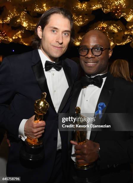 Producer Jeremy Kleiner , winner of the award for Best Picture for 'Moonlight,' and filmmaker Barry Jenkins, winner of the award for Original...