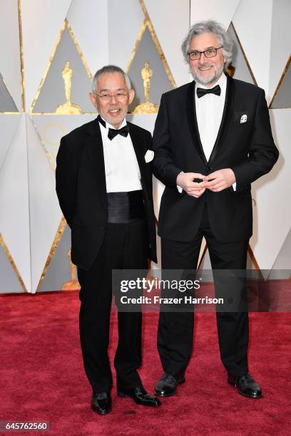 Animators Toshio Suzuki and Michael Dudok de Wit attend the 89th Annual Academy Awards at Hollywood & Highland Center on February 26, 2017 in...