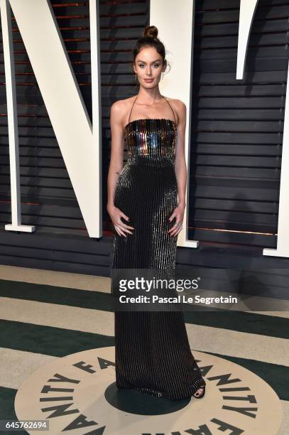 Model Nicole Trunfio attends the 2017 Vanity Fair Oscar Party hosted by Graydon Carter at Wallis Annenberg Center for the Performing Arts on February...