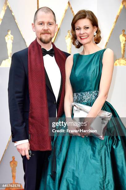 Make-up artists Love Larson and Eva von Bahr attend the 89th Annual Academy Awards at Hollywood & Highland Center on February 26, 2017 in Hollywood,...