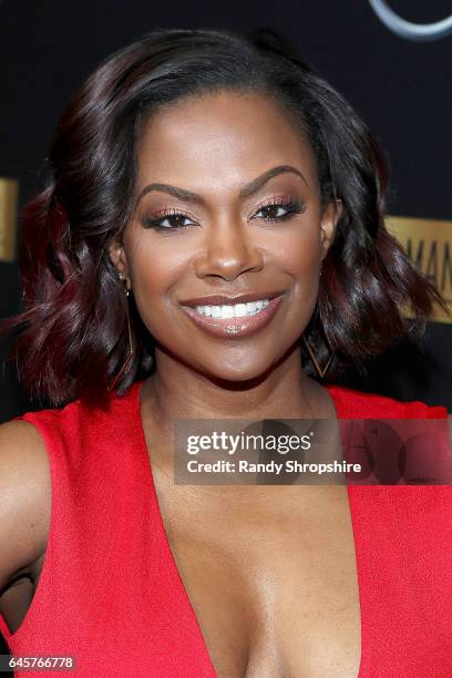 Music artist/producer Kandi Burruss attends the Annual Mercedes-Benz + ICON MANN 2017 Awards viewing party at Four Seasons Hotel Los Angeles at...