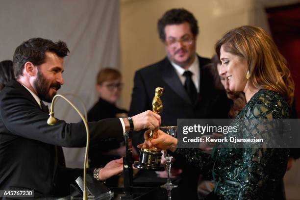 Producer Caroline Waterlow , winner of the award for Documentary for 'O.J.: Made in America,' attends the 89th Annual Academy Awards Governors Ball...