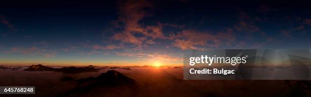 dramatic and majestic sunset - morning in the mountain stock pictures, royalty-free photos & images