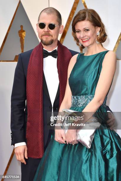 Make-up artists Love Larson and Eva von Bahr attend the 89th Annual Academy Awards at Hollywood & Highland Center on February 26, 2017 in Hollywood,...