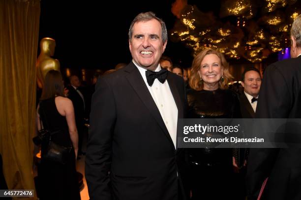 Producer Peter Chernin and Megan Chernin attend the 89th Annual Academy Awards Governors Ball at Hollywood & Highland Center on February 26, 2017 in...