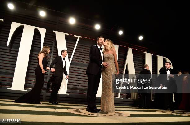 Oscar telecast host Jimmy Kimmel and writer Molly McNearney attend the 2017 Vanity Fair Oscar Party hosted by Graydon Carter at Wallis Annenberg...