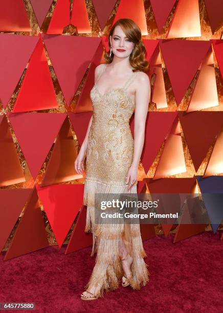 Actor Emma Stone attends the 89th Annual Academy Awards at Hollywood & Highland Center on February 26, 2017 in Hollywood, California.