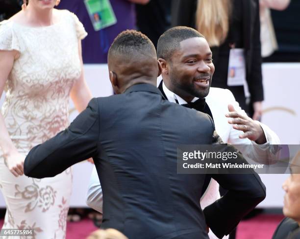 Mahershala Ali and David Oyelowo attend the 89th Annual Academy Awards at Hollywood & Highland Center on February 26, 2017 in Hollywood, California.