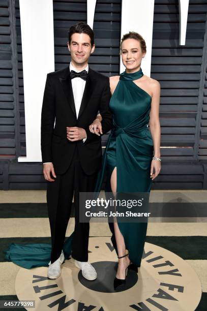 Actress Brie Larson and Alex Greenwald attend the 2017 Vanity Fair Oscar Party hosted by Graydon Carter at Wallis Annenberg Center for the Performing...