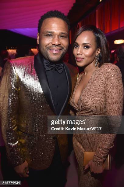 Actors Anthony Anderson and Kerry Washington attend the 2017 Vanity Fair Oscar Party hosted by Graydon Carter at Wallis Annenberg Center for the...