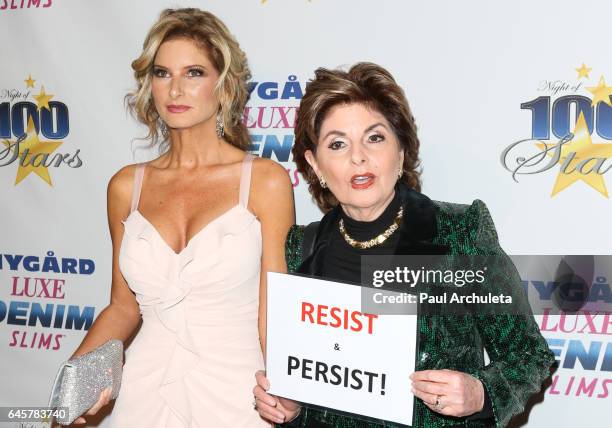 Donald Trump Accuser Summer Zervos and Lawyer Gloria Allred attend the 27th annual "Night Of 100 Stars" black tie dinner viewing gala at The Villa...