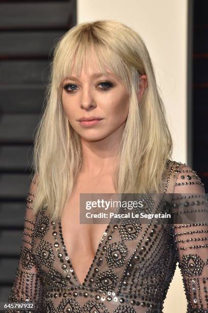 Actor Portia Doubleday attends the 2017 Vanity Fair Oscar Party hosted by Graydon Carter at Wallis Annenberg Center for the Performing Arts on...