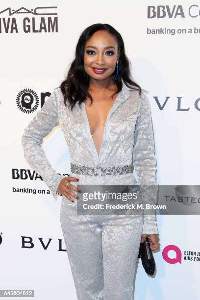 Singer Malina Moye attends the 25th Annual Elton John AIDS Foundation's Academy Awards Viewing Party at The City of West Hollywood Park on February...