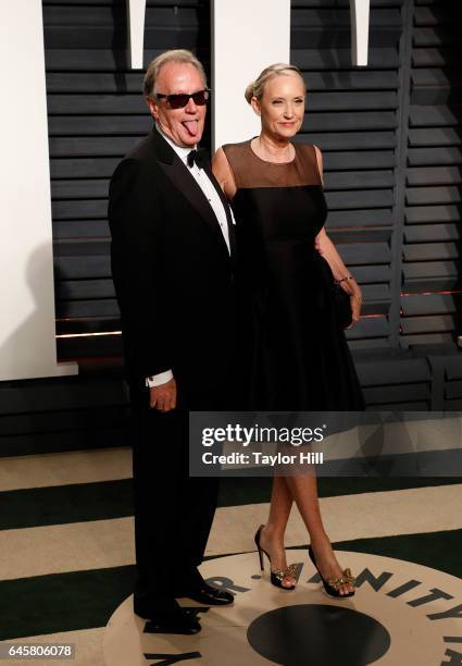 Actor Peter Fonda and Margaret DeVogelaere attend the 2017 Vanity Fair Oscar Party Hosted By Graydon Carter at Wallis Annenberg Center for the...