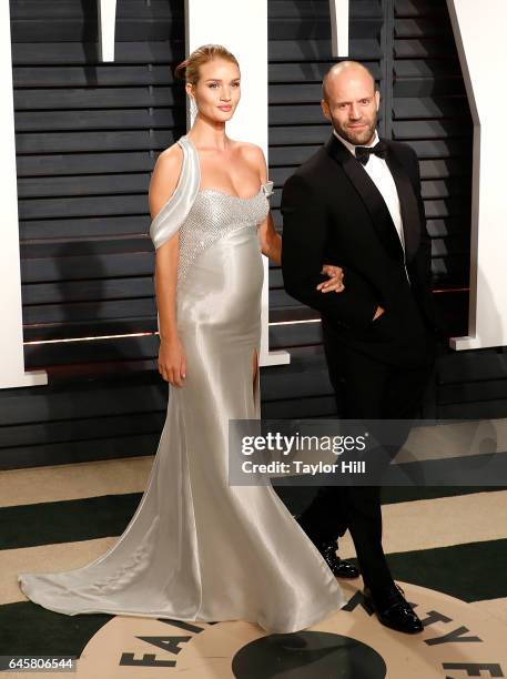 Rosie Huntington-Whiteley and Jason Statham attend 2017 Vanity Fair Oscar Party Hosted By Graydon Carter at Wallis Annenberg Center for the...