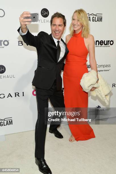 Actor Eric McCormack and Janet McCormack attend the 25th Annual Elton John AIDS Foundation's Academy Awards Viewing Party at The City of West...