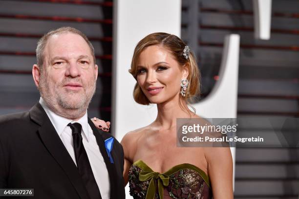 Co-Chairman, The Weinstein Company Harvey Weinstein and fashion designer Georgina Chapman attend the 2017 Vanity Fair Oscar Party hosted by Graydon...