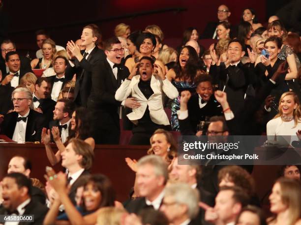 Actor Jharrel Jerome and The cast of Moonlight attend the 89th Annual Academy Awards at Hollywood & Highland Center on February 26, 2017 in...