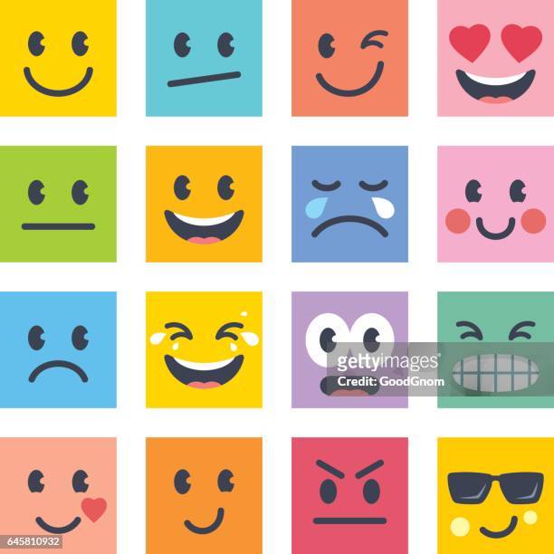 illustrazioni stock, clip art, cartoni animati e icone di tendenza di sorriso icone - tristezza