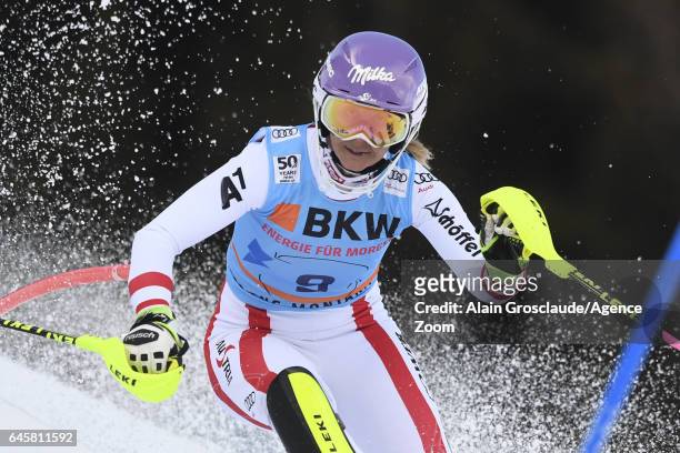 Michaela Kirchgasser of Austria during the Audi FIS Alpine Ski World Cup Women's Alpine Combined on February 24, 2017 in Crans Montana, Switzerland