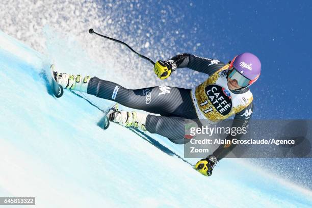 Elena Curtoni of Italy competes during the Audi FIS Alpine Ski World Cup Women's Super-G on February 25, 2017 in Crans Montana, Switzerland
