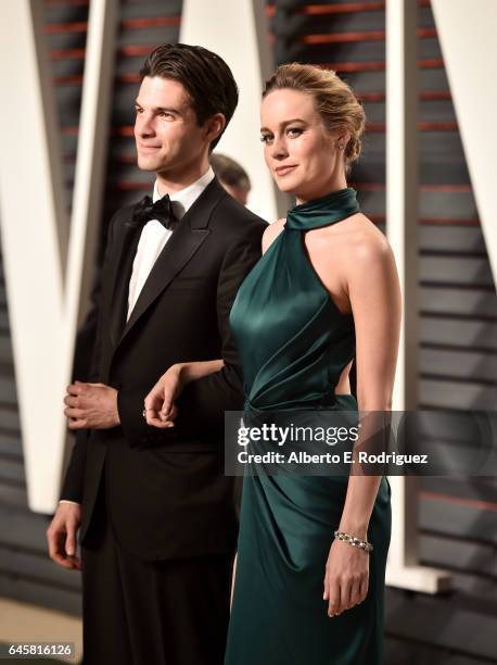 Actress Brie Larson and Alex Greenwald attend the 2017 Vanity Fair Oscar Party hosted by Graydon Carter at Wallis Annenberg Center for the Performing...