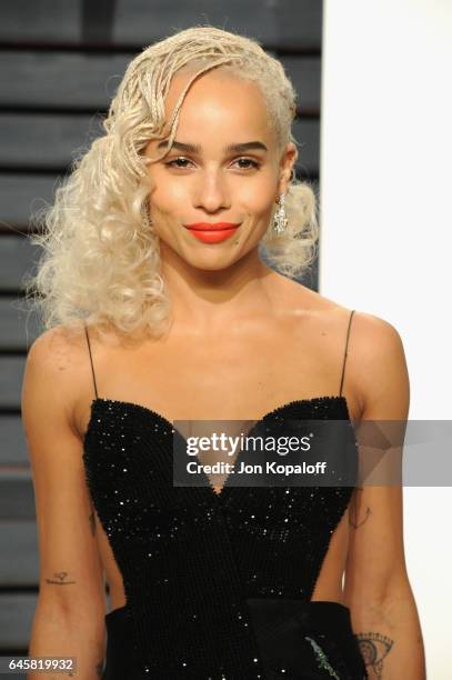 Actress Zoe Kravitz attends the 2017 Vanity Fair Oscar Party hosted by Graydon Carter at Wallis Annenberg Center for the Performing Arts on February...