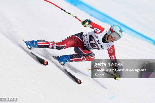 Marie-michele Gagnon of Canada competes during the Audi FIS Alpine Ski World Cup Women's Alpine Combined on February 26, 2017 in Crans Montana,...